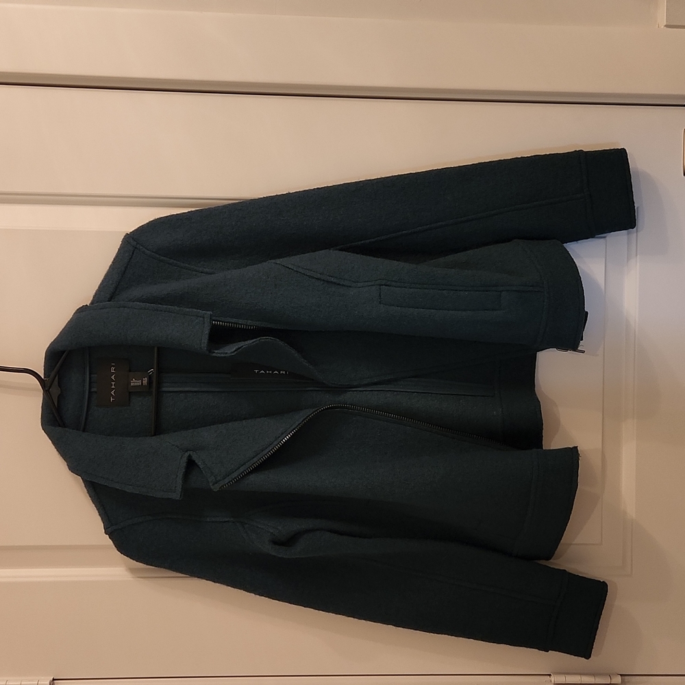 Tahari Wool Blend Moto Jacket Small